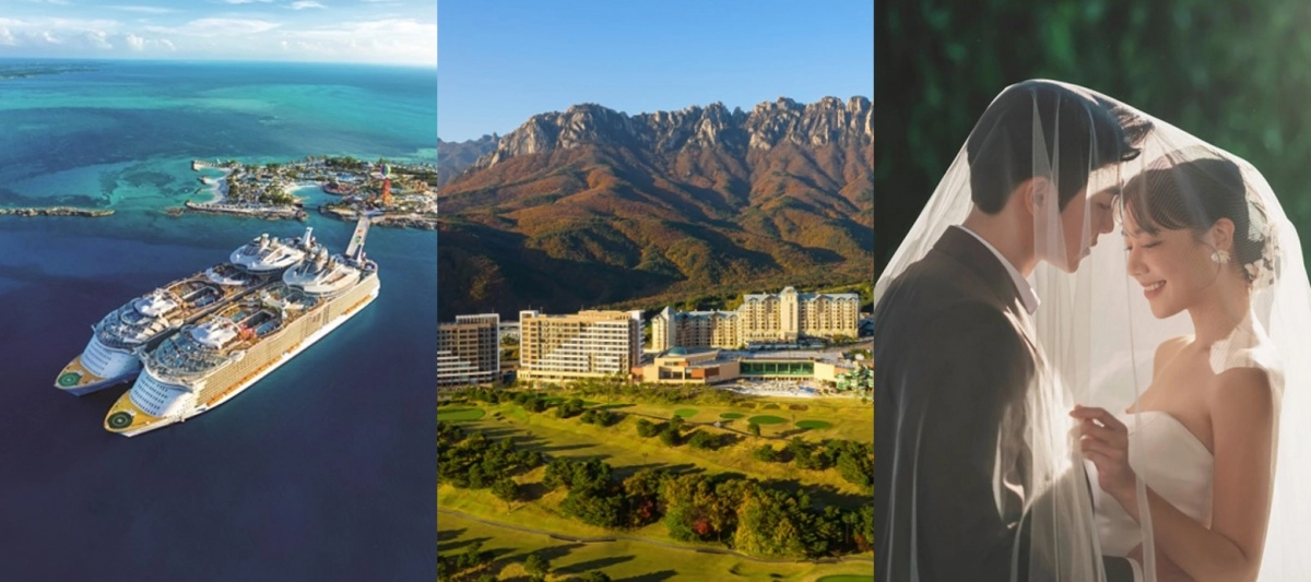 상조 브랜드인 소노아임레디를 운영하는 소노스테이션이 장례를 넘어 인생 전반을 아우르는 품목으로 서비스를 확대하고 있다. 사진은 크루즈·여행·웨딩 서비스 이미지. 소노스테이션 제공