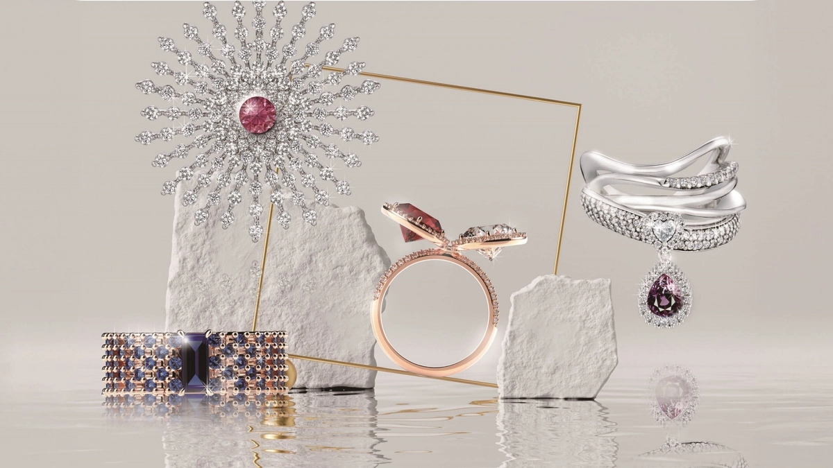 보람상조를 운영하는 보람그룹은 고인의 머리카락이나 손톱에서 추출한 생체 원소로 보석을 만들어 고인을 기리는 서비스를 운영 중이다. 사진은 생체보석 브랜드 ‘비아젬’의 각종 보석 제품들. 보람그룹 제공