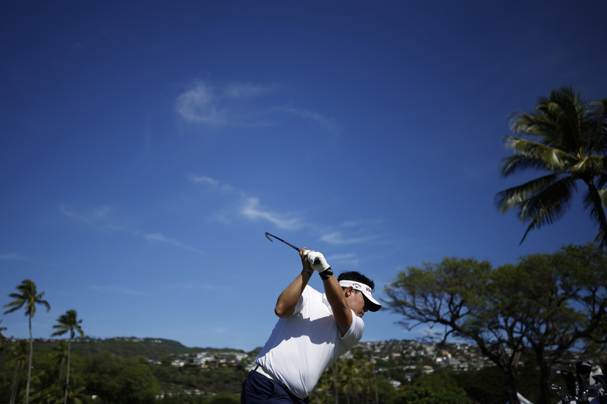 소니오픈을 앞두고 연습 라운드를 하고 있는 이승택.