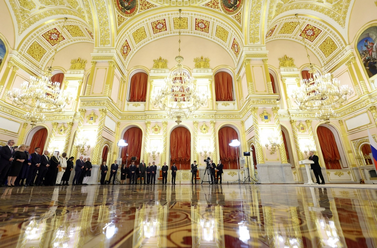 15일(현지시간) 블라디미르 푸틴 러시아 대통령이 모스크바 크렘린궁에서 열린 주러시아 대사 신임장 제정식에서 연설하고 있다. 2026.1.15 로이터 연합뉴스