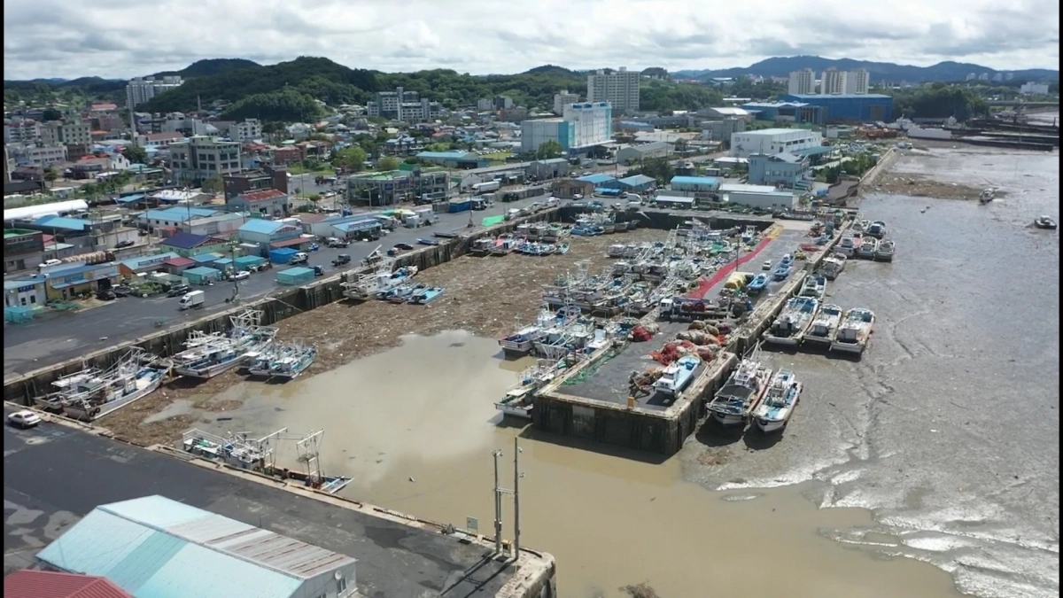 쌓인 토사로 항구 기능을 잃고 쇠퇴해 가는 장항항. 서천군 제공