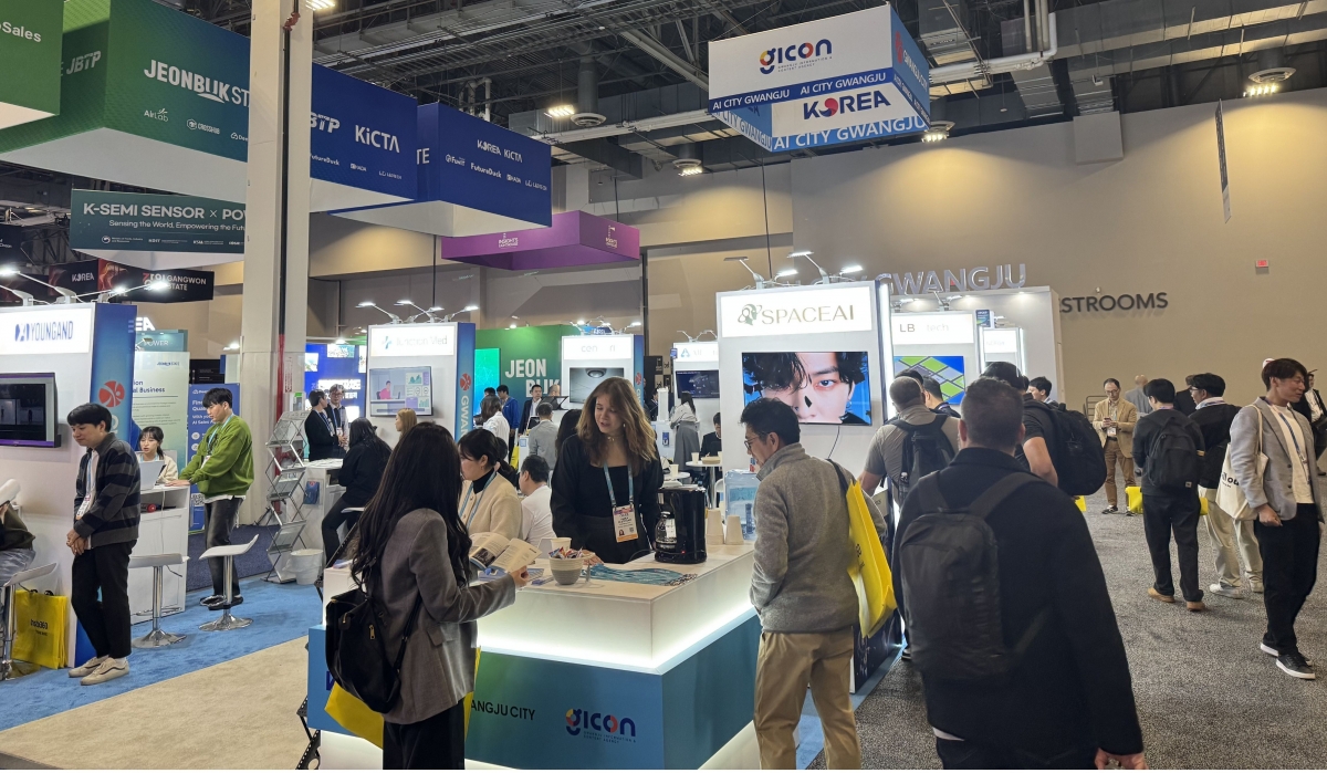미국 라스베이거스에서 열린  ‘CES 2026’ 행사장에 마련된 ‘광주 공동관’. 광주광역시 제공