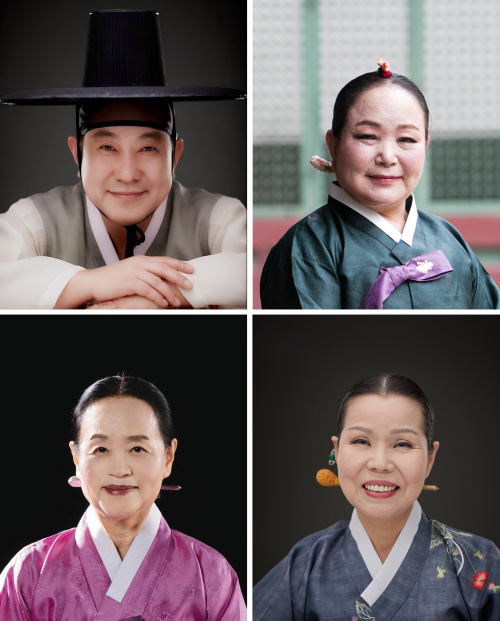 서울돈화문국악당이 여는 토크 콘서트 ‘일소당 음악회’에서 아쟁 이태백(왼쪽 위부터 시계 방향으로), 가야금 문재숙, 소리 이춘희, 거문고 이재화 명인이 예술 인생을 소리와 이야기로 풀어낸다.  돈화문국악당 제공