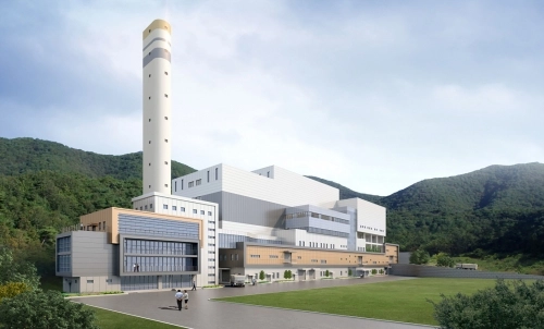 성남시 상대원동 현 소각장 옆에 신축중인 대체 소각시설 조감도