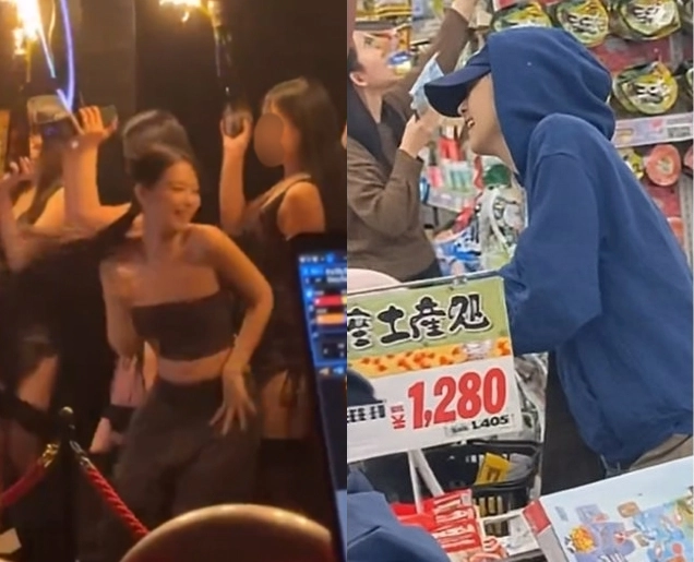 SNS에 올라온 제니(왼쪽)와 로제 사진.