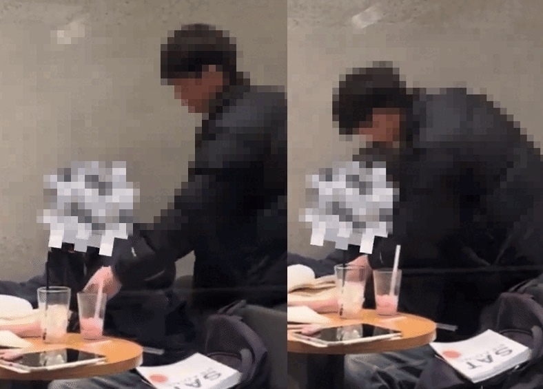 경기 광교신도시의 한 카페에서 한 30대 남성이 불특정 다수의 여성을 추행하다 경찰에 붙잡혔다. 자료 : 소셜미디어(SNS)