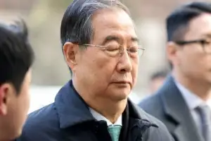 [포토] ‘묵묵부답’ 한덕수, 1심 선고공판 출석