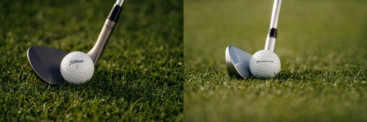 타이틀리스트 벨로시티(왼쪽)와 투어소프트 골프볼. 타이틀리스트 제공.
