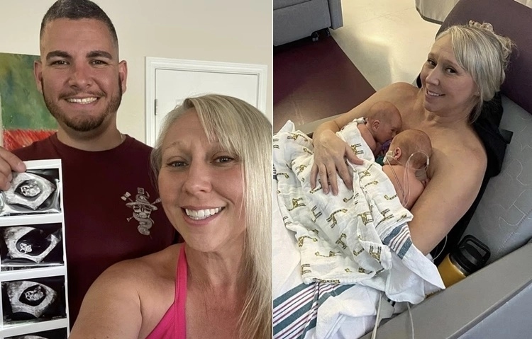 여덟 번의 유산과 여러 차례의 인공수정 및 난임 치료를 겪은 미국의 40대 여성이 식습관을 바꾼 뒤 자연 임신에 성공해 쌍둥이 아들을 품에 안았다. 몰리 브라운 제공