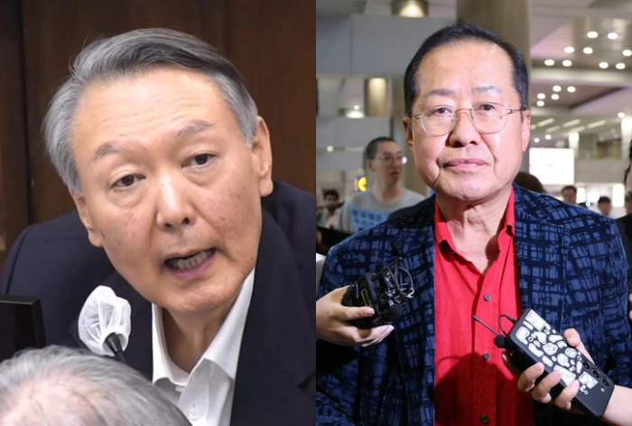 윤석열 전 대통령, 홍준표 전 대구시장. 연합뉴스