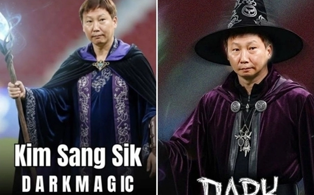 한국인 사령탑 김상식 감독이 이끄는 베트남 23세 이하(U-23) 축구대표팀이 24일(한국시간) 사우디아라비아 제다의 킹 압둘라 스포츠 시티 스타디움에서 열린 한국과의 아시아축구연맹(AFC) 23세 이하(U-23) 아시안컵 3·4위전에서 승부차기 끝에 아시안컵 3위를 차지하자, 현지에서는 김 감독이 ‘다크 매직(흑마술)’을 부렸다며 열광하는 반응이 쏟아졌다. 사진은 김 감독을 소재로 한 밈. 2026.1.24 페이스북