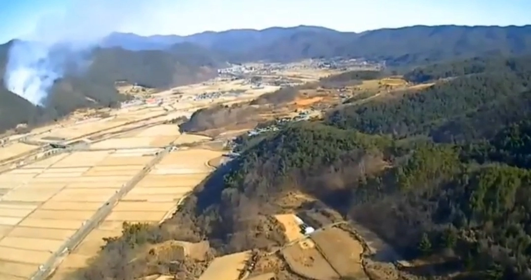 25일 경북 경주에서 발생한 산불. 경북소방본부 제공