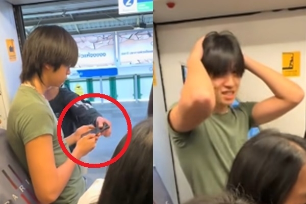 태국의 한 남성이 방콕 지상철(BTS) 내에서 휴대전화 날치기 상황을 연출한 영상을 올려 화제를 모은 가운데 현지에서 “태국 치안에 대한 부정적 인식을 심어줄 수 있다”며 논란이 일고 있다. 소셜미디어(SNS) 캡처