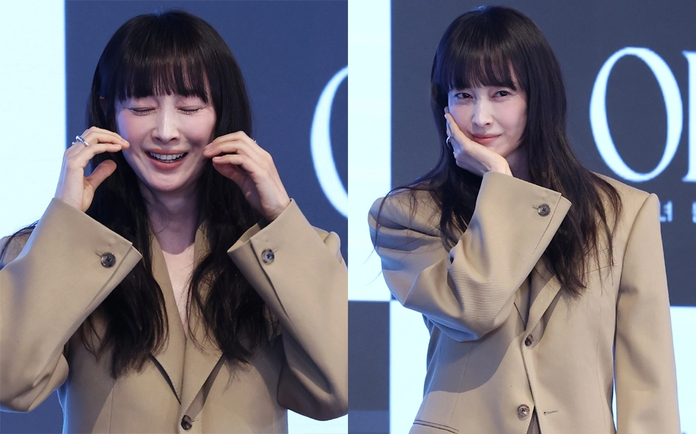 배우 이나영이 26일 오후 서울 구로구 디큐브시티 더세인트에서 열린 ENA 새 월화드라마 ‘아너 : 그녀들의 법정’(극본 박가연, 연출 박건호) 제작발표회에서 포즈를 취하고 있다. 뉴스1