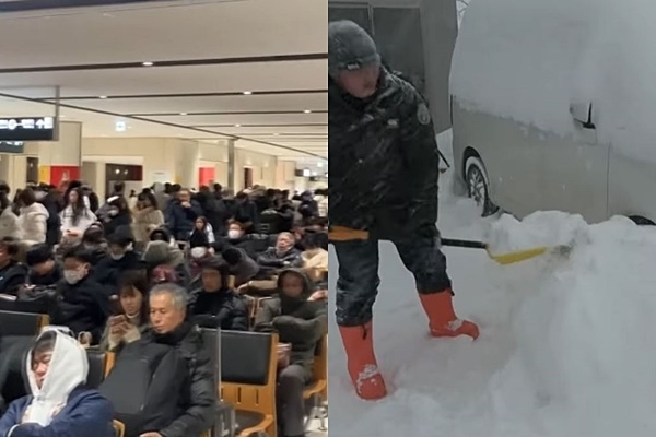 삿포로 공항과 시내. NHK 방송화면 캡처