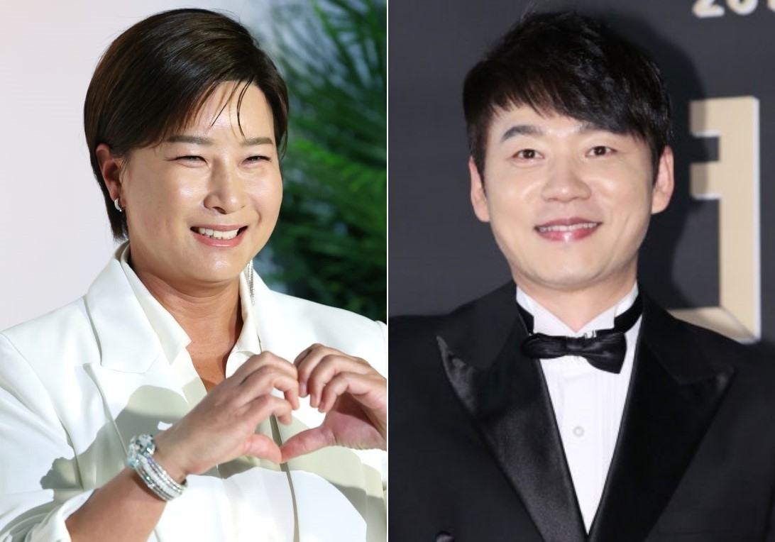 골프선수 출신 방송인 박세리(왼쪽)와 배우 김승수. 뉴스1 자료사진