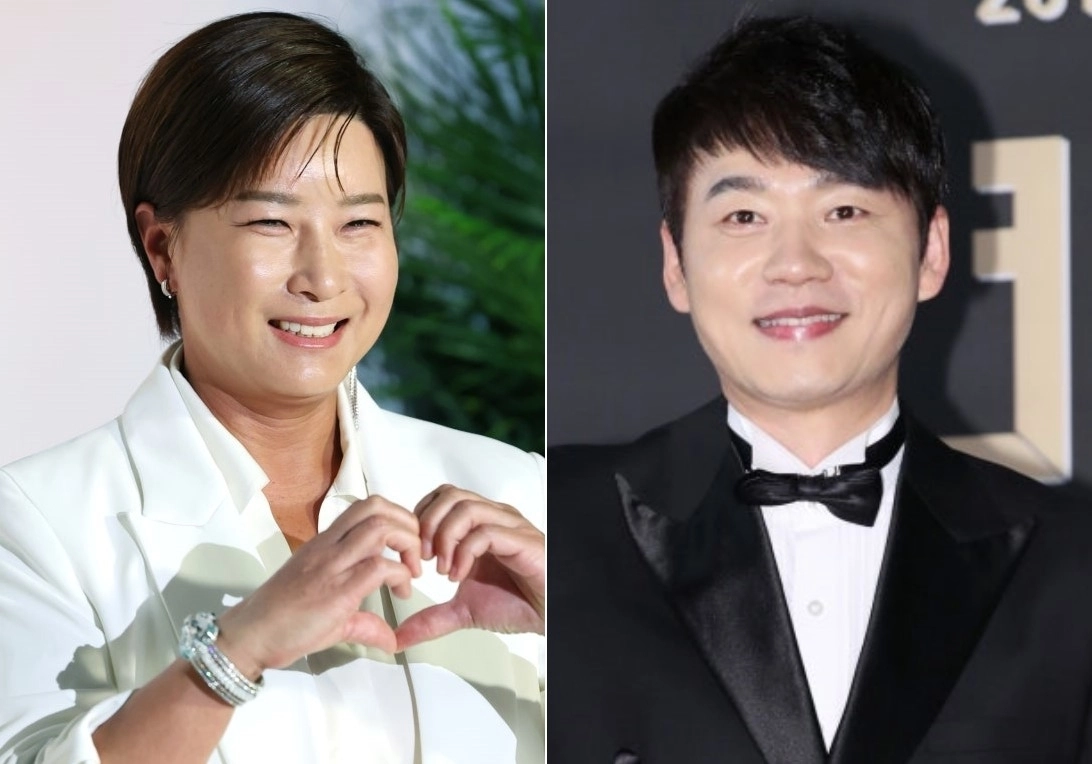 골프선수 출신 방송인 박세리(왼쪽)와 배우 김승수. 뉴스1 자료사진