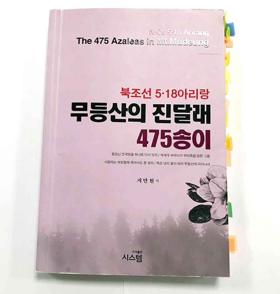 지만원의 책 ‘북조선 5·18아리랑 무등산의 진달래 475송이’ 표지 이미지. 5·18기념재단 제공