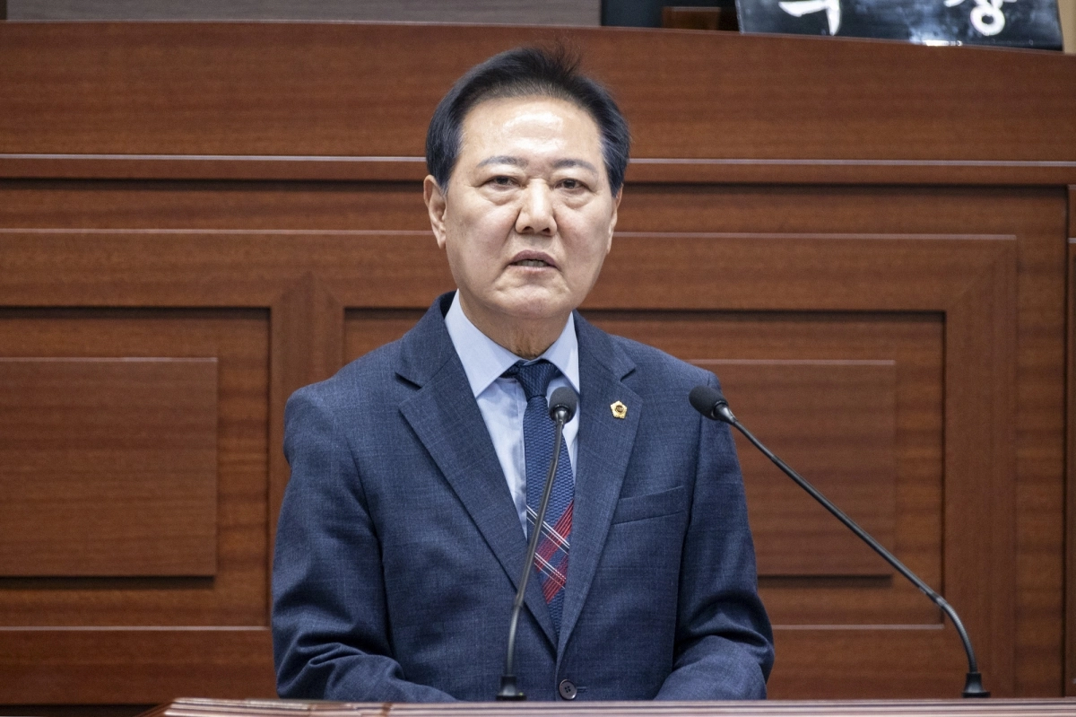 28일 열린 제360회 임시회 제1차 본회의 5분 자유발언을 하는 남진복 의원. 경북도의회 제공