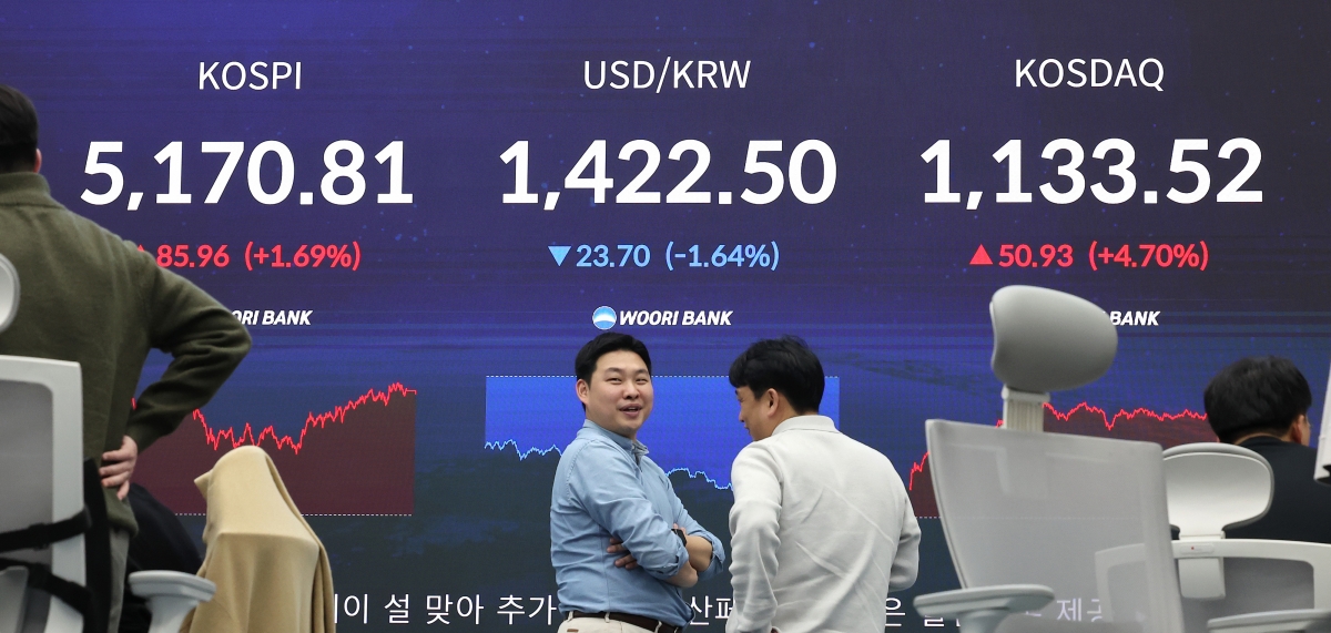 코스피, 5100선 넘어 사상 최고치 경신...코스닥도 급등
