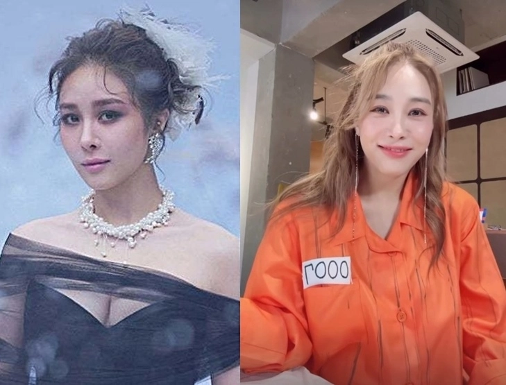 오는 2월 개막하는 뮤지컬 ‘안나 카레니나’에서 주인공 ‘안나’ 역을 맡은 배우 옥주현(왼쪽)에 대해 ‘캐스팅 독식’ 논란이 제기된 가운데, 옥주현이 28일 자신의 소셜미디어(SNS)에 죄수복을 입은 사진과 영상을 올려 다양한 해석을 낳고 있다. 자료 : 마스트인터내셔널·옥주현 인스타그램