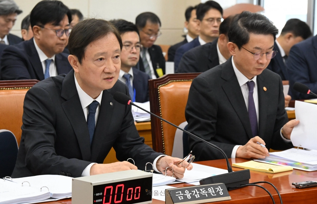 이찬진 금융감독원장이  27일 서울 여의도 국회에서 열린 정무위원회의 종합감사에서 위원 질의에 답하고 있다. 2025.10.27 서울신문DB