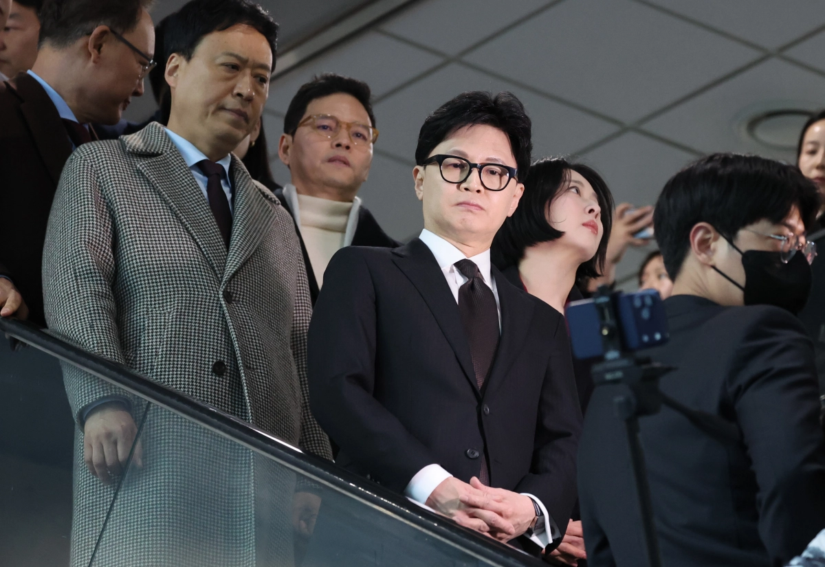 국민의힘에서 제명된 한동훈 전 대표가 29일 국회 소통관에서 제명 결정과 관련해 기자회견을 마친 뒤 이동하고 있다. 연합뉴스