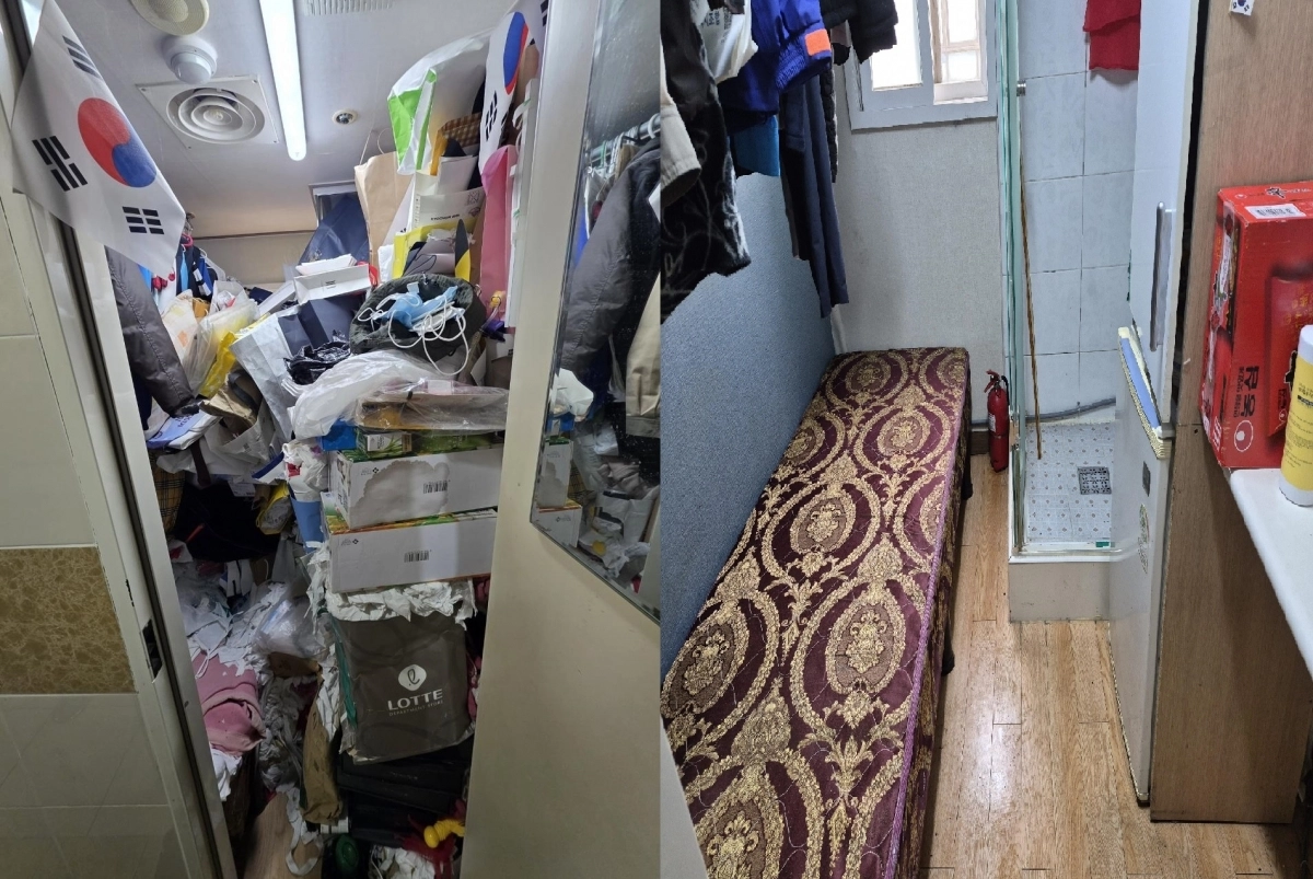 서울 영등포구의 한 어르신 자택 내부. 왼쪽 사진이 청소하기 전 모습.  영등포구 제공