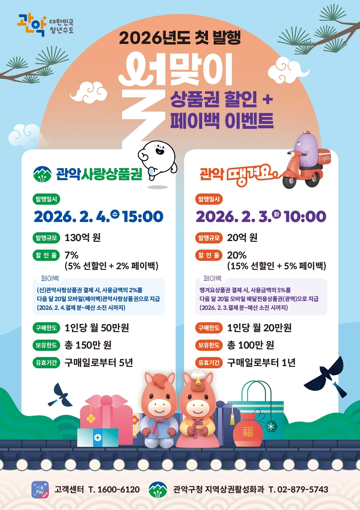 설맞이 관악사랑상품권·관악땡겨요상품권