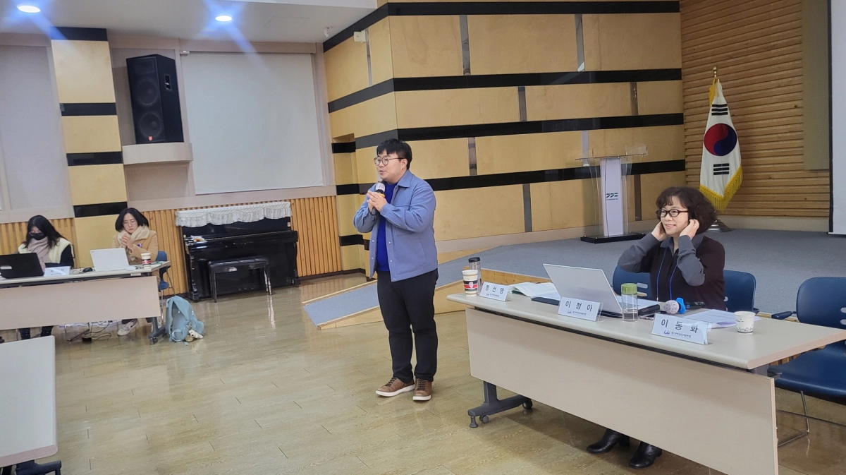 유호준 의원이 1월 30일 경기여성비전센터 대강당에서 열린 경기여성단체연합 정기총회에 참석해 축사를 하고 있다.(사진=경기도의회)