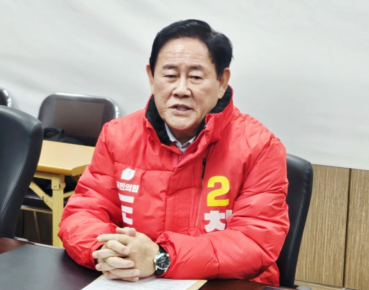 발언하는 최경환 경북지사 예비후보