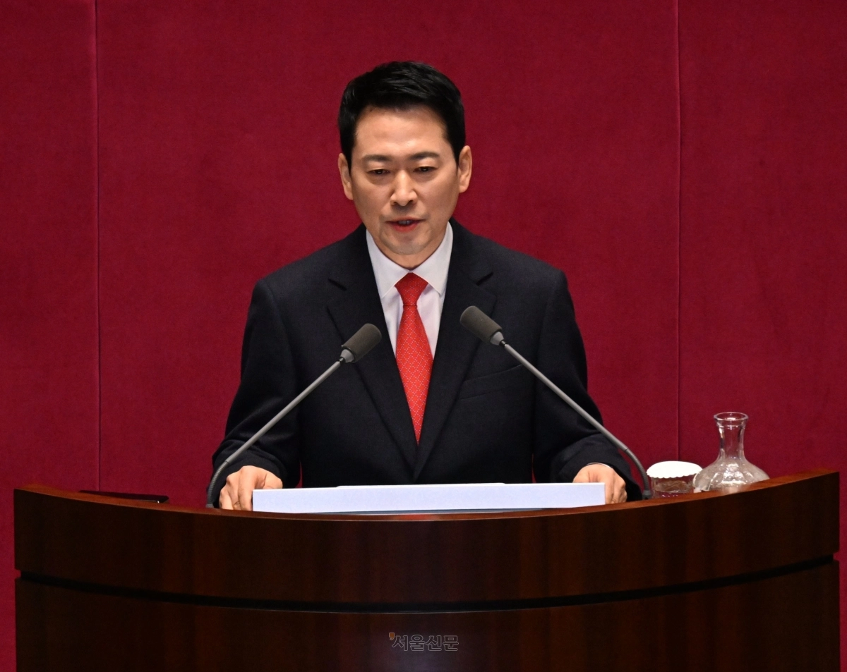 장동혁 국민의힘 대표가 4일 국회에서 열린 제432회 국회(임시회) 제3차 본회의에서 교섭단체 대표연설을 하고 있다. 2026.2.4 안주영 전문기자