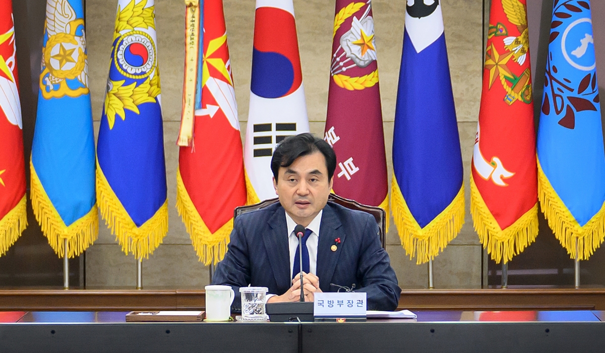 안규백 국방부 장관이 28일 국방부 대회의실에서 열린 2026년 제1차 전작권 전환 추진평가회의에서 발언하고 있다. 2026.1.28 국방부 제공