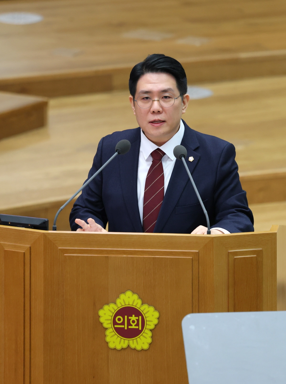 김현석 의원이 4일 제388회 임시회 제2차 본회의에서 도정질문을 하고 있다.(사진=경기도의회)