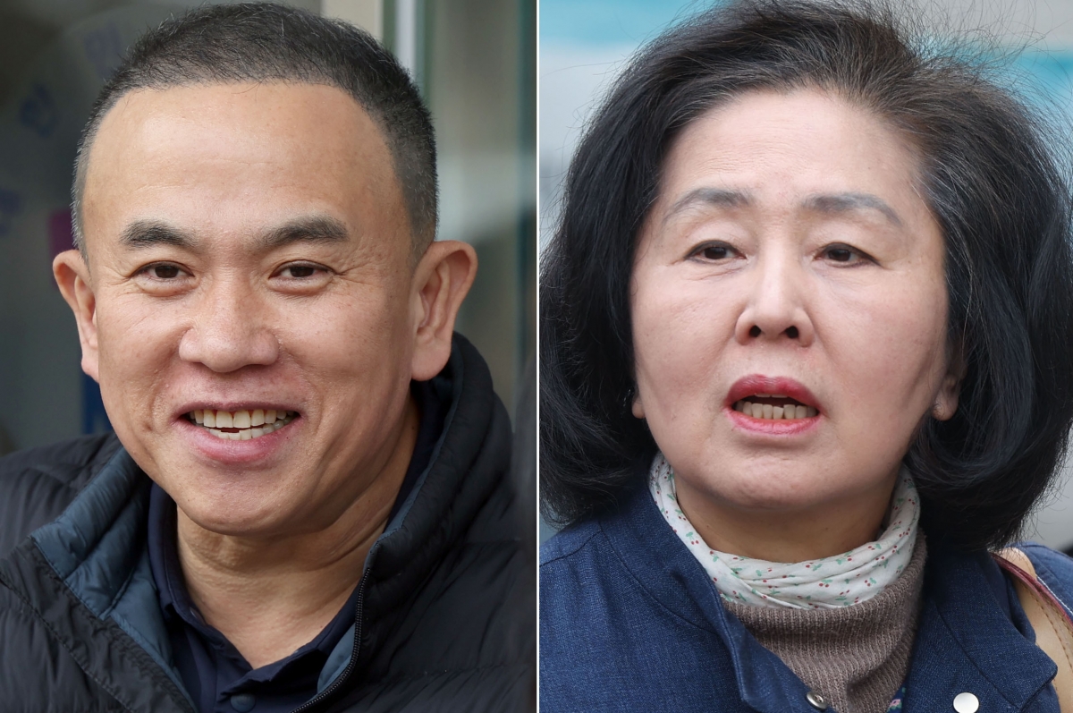 명태균·김영선, 창원지법 출석