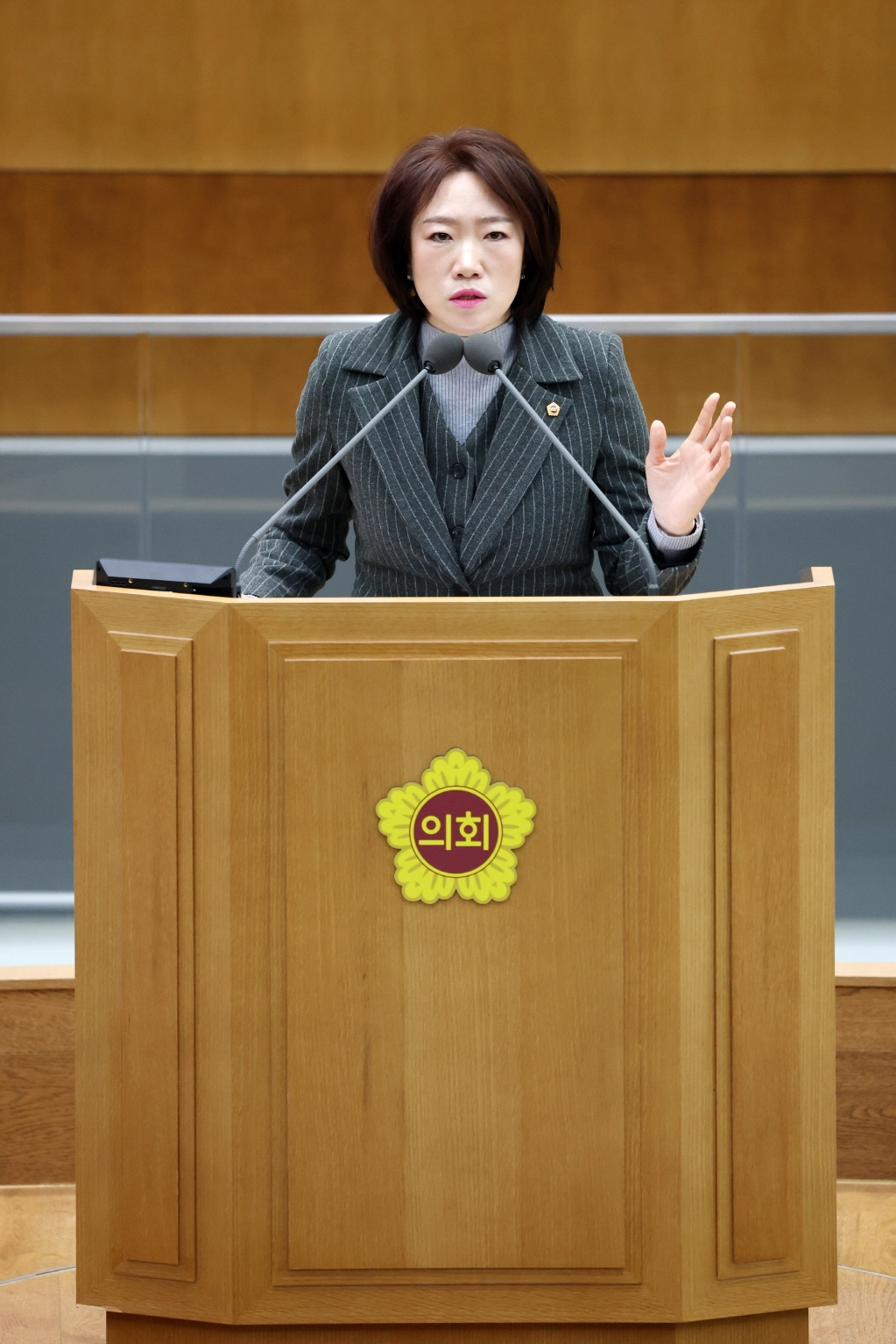 이혜원 의원이 5일 제388회 임시회 본회의에서 5분 자유발언을 하고 있다.(사진=경기도의회)