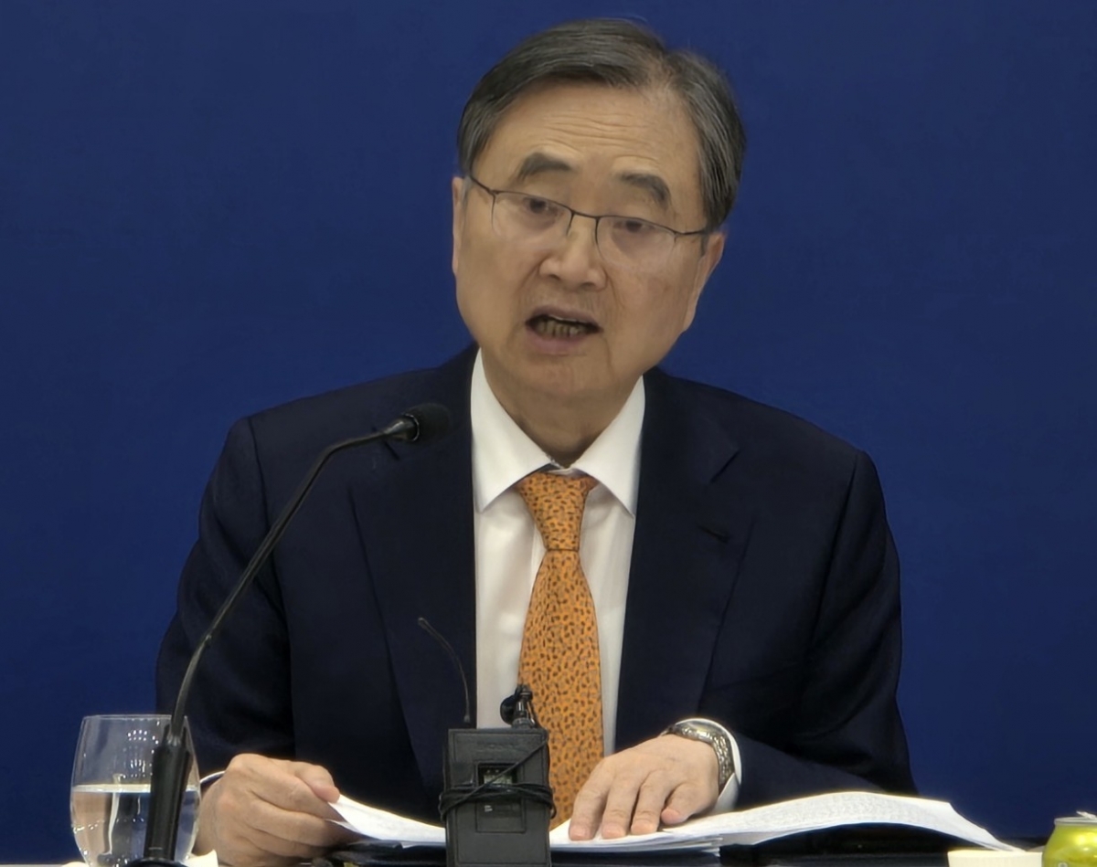 한미 외교장관 회담 결과 브리핑하는 조현 외교장관