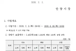‘기후 안심도시’ 안양, 2026년 상반기 전기차 1463대 보급