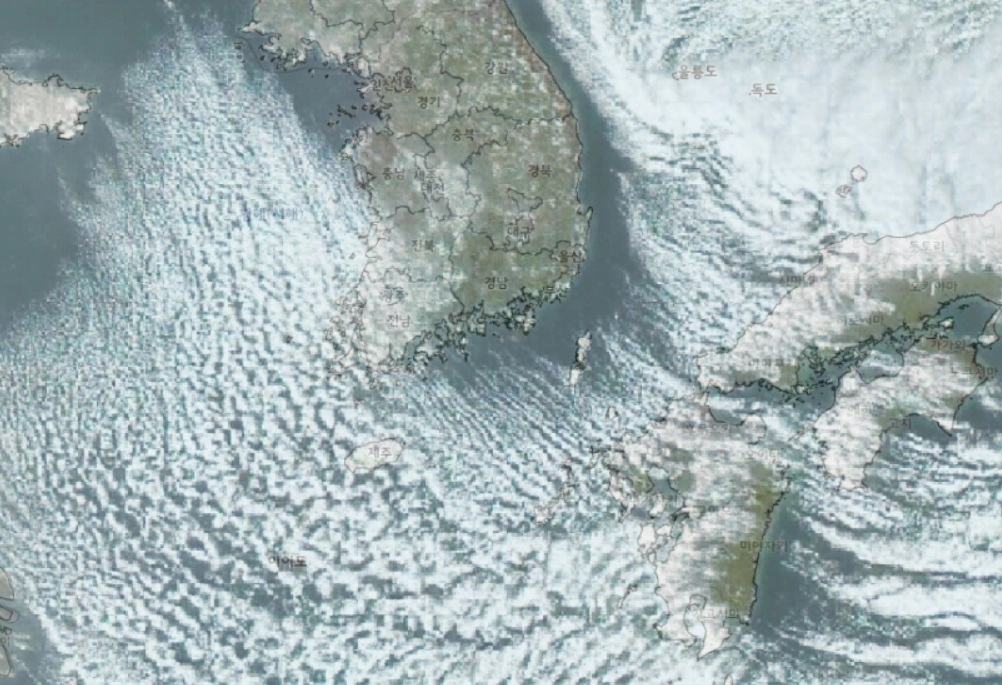 기상청 위성영상. 제주지방기상청 홈페이지 캡처