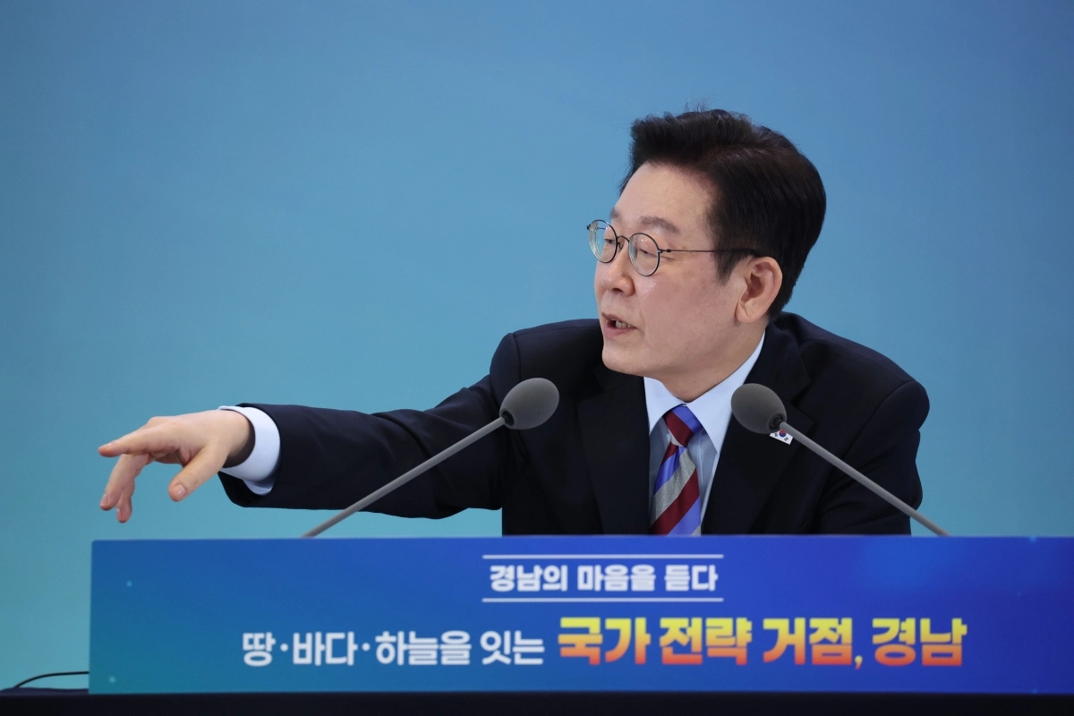 경남 타운홀미팅, 발언하는 이재명 대통령