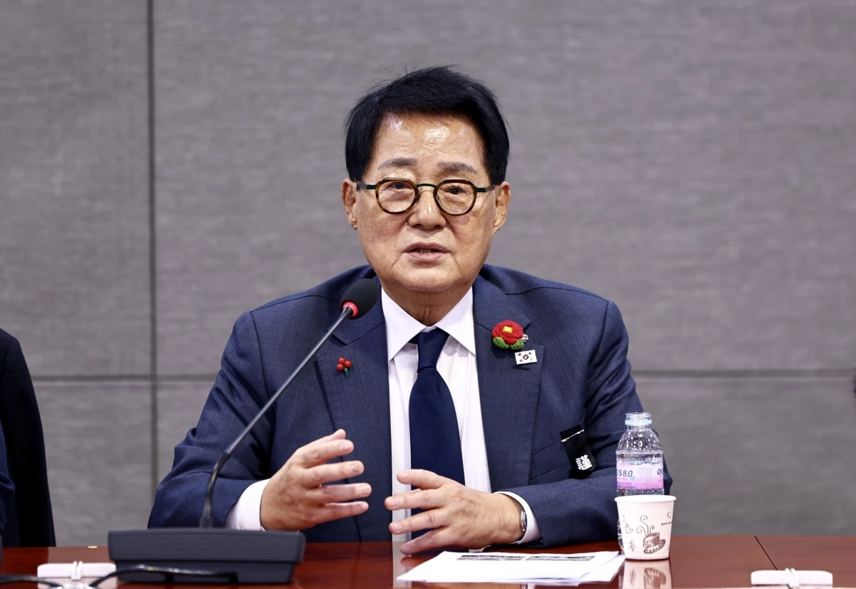 박지원 더불어민주당 의원이 27일 오후 서울 여의도 국회 의원회관에서 열린 북한이탈주민특별위원회 출범식에서 발언하고 있다. 2026.01.27. 뉴시스