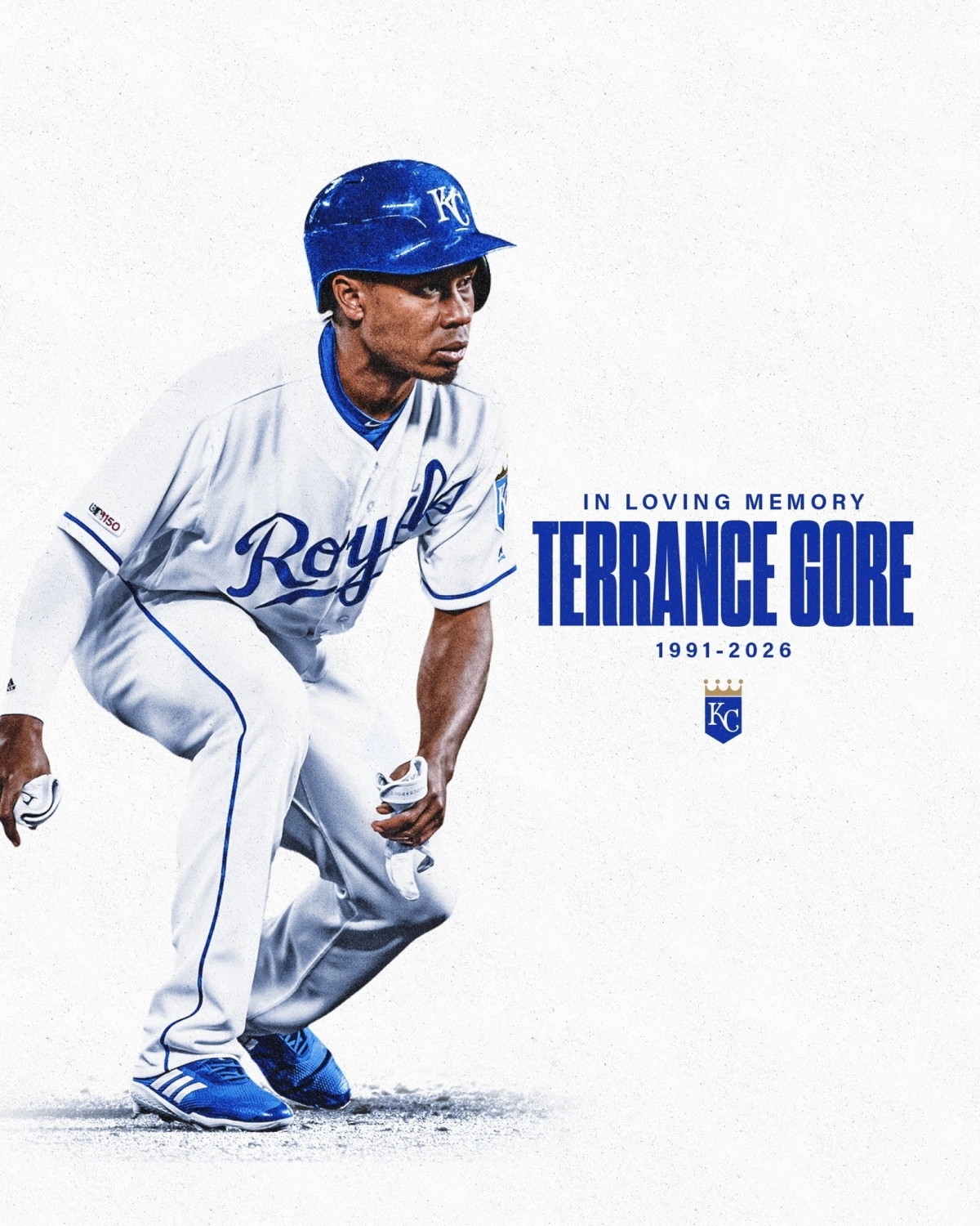 미국프로야구 메이저리그(MLB) 캔자스시티 로열스가 8일(한국시간) 소셜미디어(SNS)를 통해 테런스 고어를 추모하고 있다. 캔자스시티 SNS