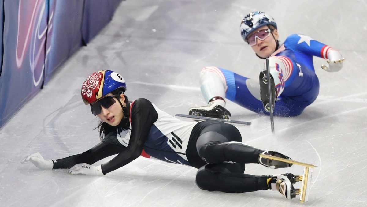 넘어지는 김길리