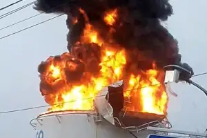 [포토] 경산 송유관 옥외탱크서 화재