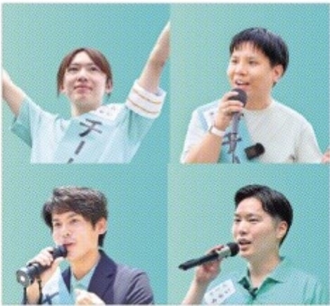 지난 8일 일본 중의원 선거에서 11석을 획득하며 돌풍을 일으킨 신생정당 ‘팀 미라이’ 후보들의 모습. 윗줄 왼쪽이 안노 다카히로 대표. 도쿄대 공대 출신으로 미국 보스턴컨설팅그룹(BCG) 등을 거쳤다. ﻿ 팀 미라이 엑스(X) 캡처