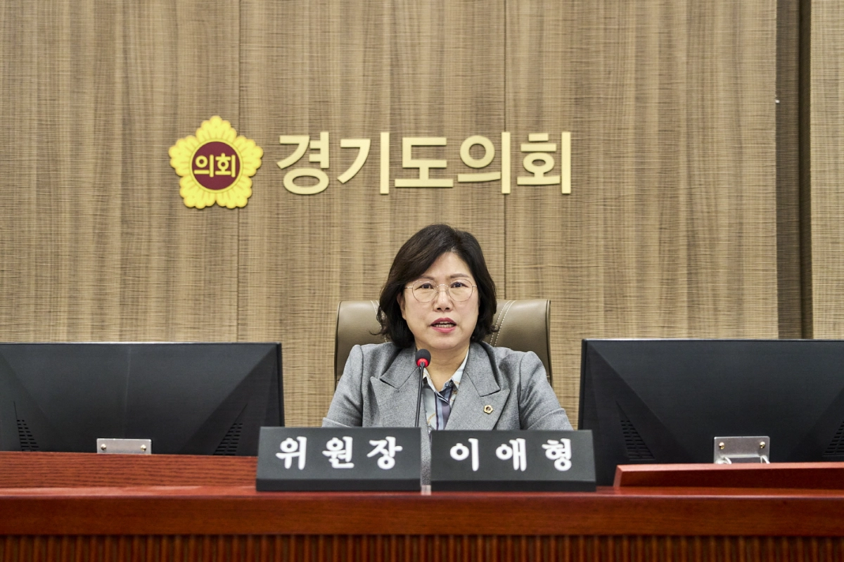 이애형 위원장이 10일 제388회 경기도의회 임시회 교육행정위원회 상임위 업무보고에서 경기도교육청 지역교육국을 대상으로 방과후·돌봄 강사료의 명확한 기준 정립을 주문하고 질의를 이어가고 있다.(사진=경기도의회)