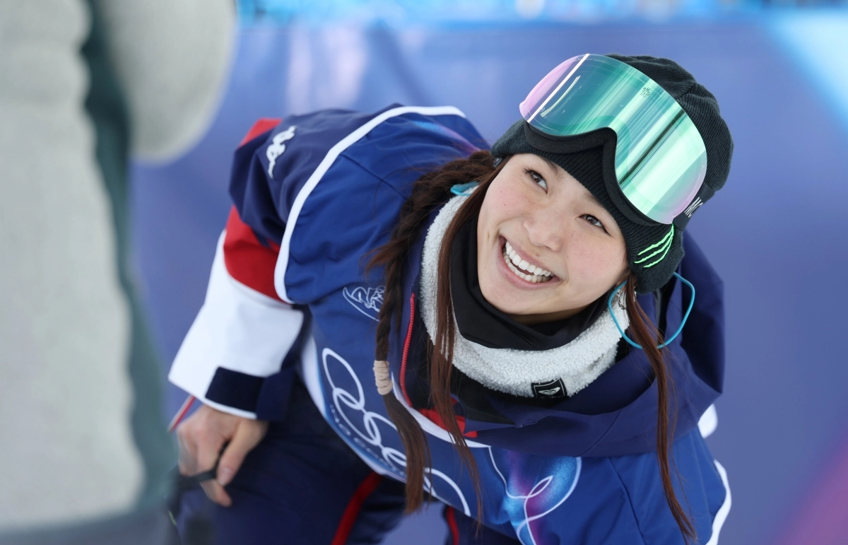 1차전 마치고 환하게 웃는 클로이 김