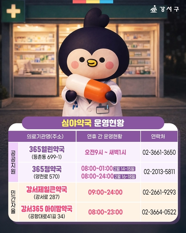 강서구 심야약국 포스터