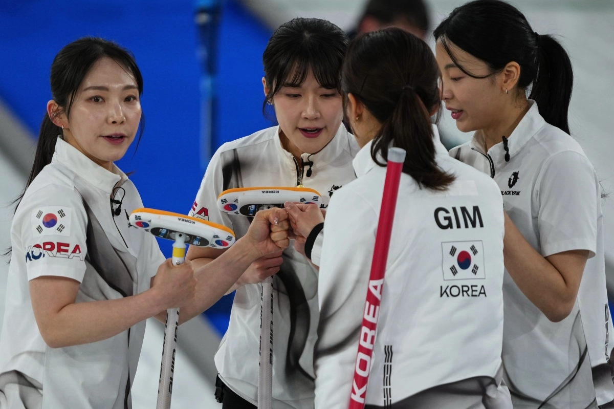 한국여자 컬링대표팀.AP 연합뉴스