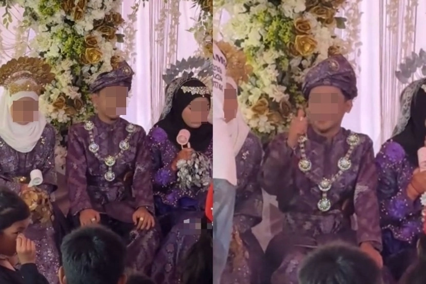 최근 말레이시아 사바주의 한 마을에서 열린 결혼식에 신랑 1명과 신부 2명이 등장했다. 말레이시아의 무슬림들은 쿠란의 교리에 따라 ‘일부다처제’가 허용되지만 최근 수년 사이 일부다처제 결혼은 크게 줄었다. 자료 : 틱톡